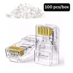 High-Quality RJ45 Pass Through Connectors – Easy Crimp Gold Plated Plugs for Cat5e/Cat6 UTP