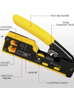 Alternative view of RJ45 Ethernet Crimping Tool with Cutter – CAT5/CAT6/CAT7 Multi-Function Network Crimper
